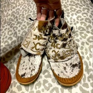 Custom Cowhide Brand Moccasins
